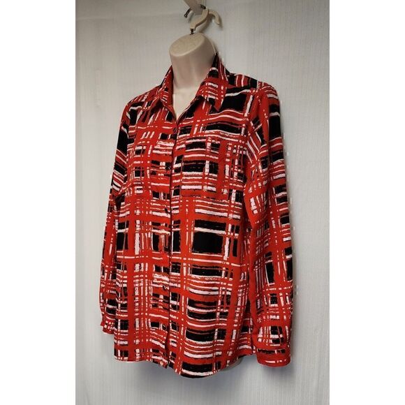 Susan Graver Top Women’s Size US 4 Long Sleeve Button Front Shirt Blouse - Picture 6 of 9
